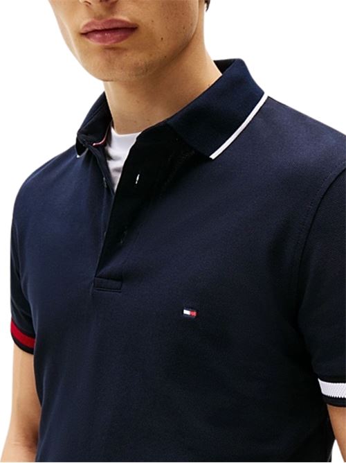 Polo uomo blu in cotone Tommy Hilfiger | MW0MW38458DW5